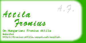 attila fronius business card